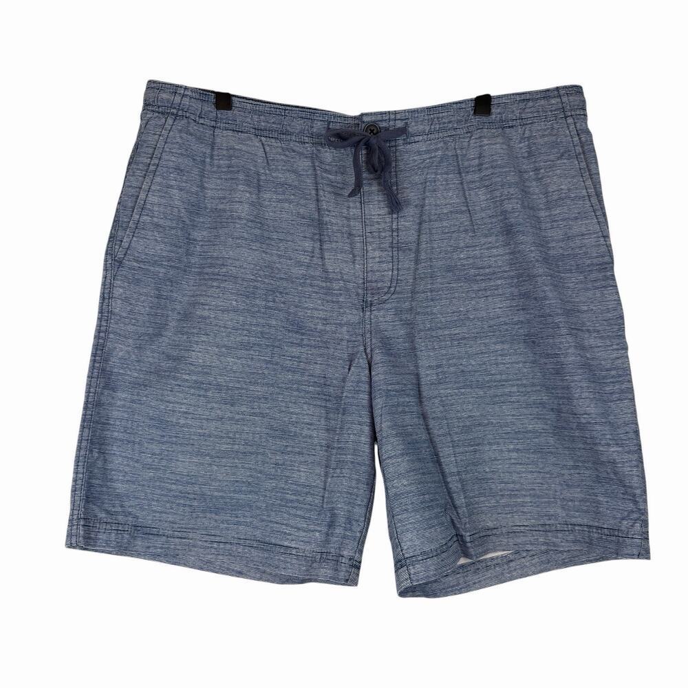 IZOD Saltwater Shorts Mens Navy Blue White 36/8.5 100% Cotton Vacation Summer